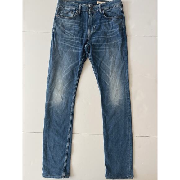 All Saints Cigarette Skinny Jeans Men W32 Mid Indigo Washed Zip Fly Rock - Picture 2 of 13